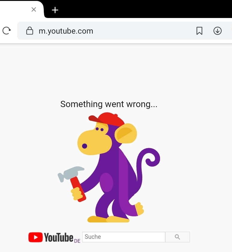 Youtube monkey: Something went wrong